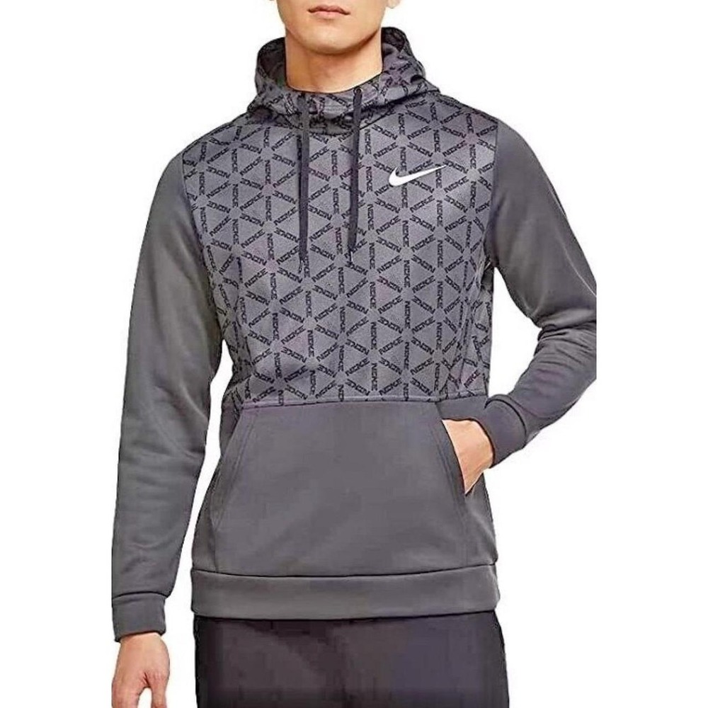 Mens Nike All Over Print Drawstring Athletic Pullover Sweatshirt Hoodie